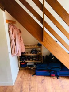 under the stairs declutter